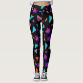 Trendy 80s zwart leggings (Voorkant)