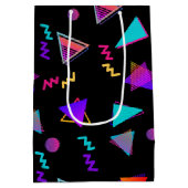 Trendy 80s zwart medium cadeauzakje (Achterkant)