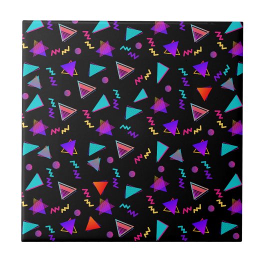 Trendy 80s zwart tegeltje (Voorkant)