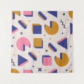 Trendy 90s memphis geometrisch naadloos patroon. V Wandkleed (Voorkant (horizontaal))