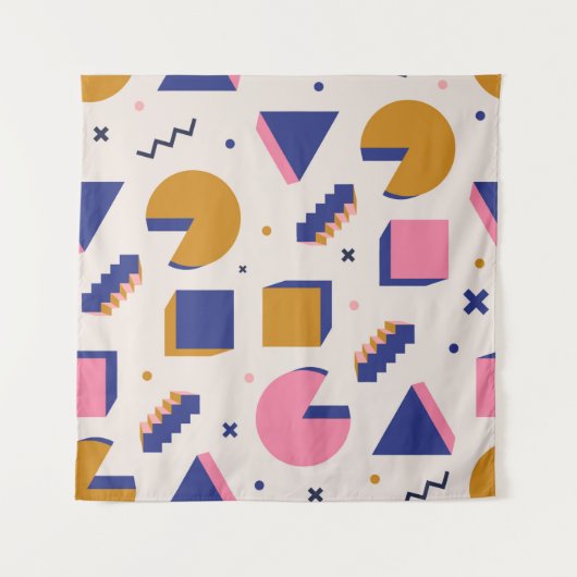 Trendy 90s memphis geometrisch naadloos patroon. V Wandkleed (Voorkant)