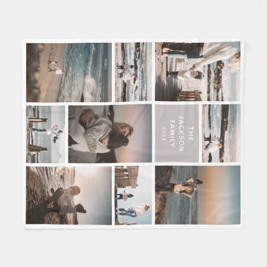 Trendy 9 Fotocollage Custom Keepsake Gift Fleece Deken (Voorkant (Horizontaal))