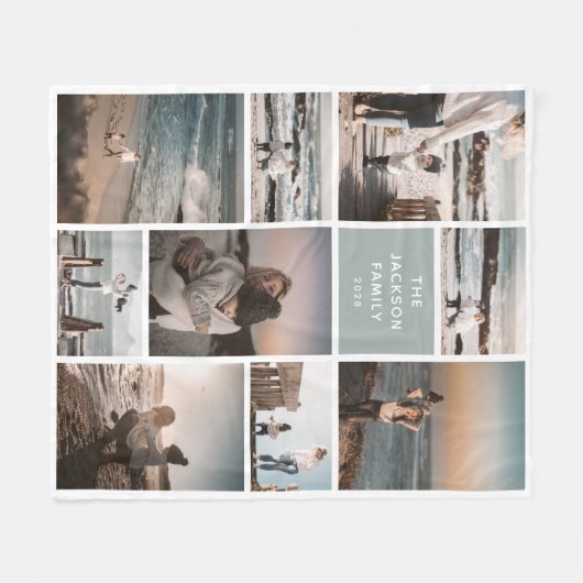 Trendy 9 Fotocollage Custom Keepsake Gift Fleece Deken (Voorkant (Horizontaal))