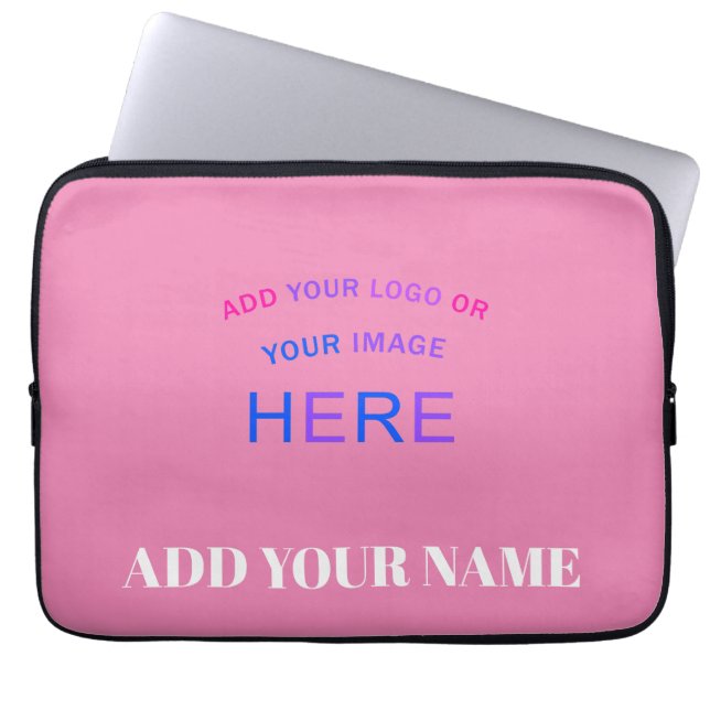 Trendy  Aangepast handelsmerk Roze Laptop Sleeve (Voorkant)
