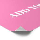 Trendy  Aangepast handelsmerk Roze Poster (Hoek)