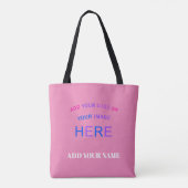 Trendy  Aangepast handelsmerk Roze Tote Bag (Achterkant)