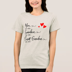 Trendy aangepast jaar Moeder Oma Oudoom T-shirt