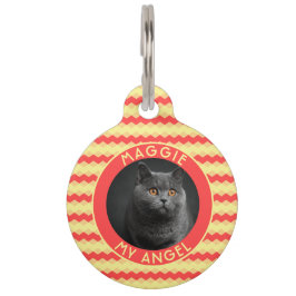 Trendy aangepast kat-moeder cadeau Chevron-geometr Huisdierpenning