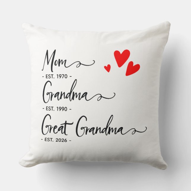 Trendy aangepaste jaar Moeder Oma Oudouma dekentje Kussen (Voorkant)