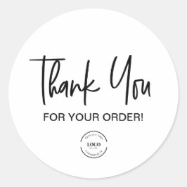 Trendy aangepaste logo Bedankt voor uw bestelling  Ronde Sticker