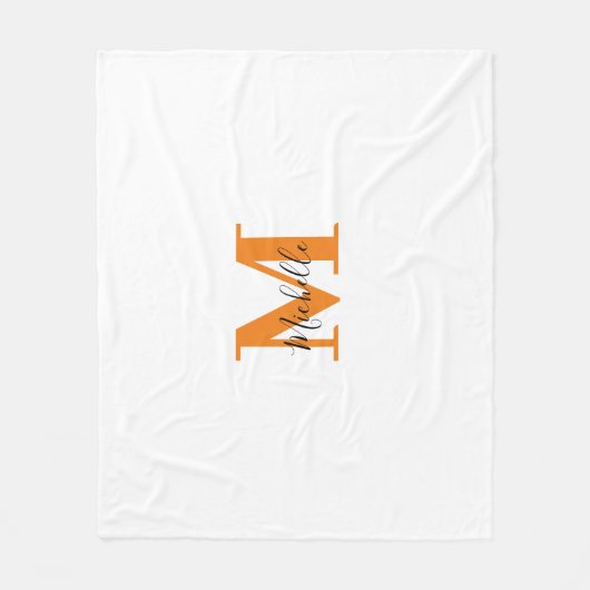 Trendy aangepaste monogram Initialen en naam Fleece Deken (Voorkant)