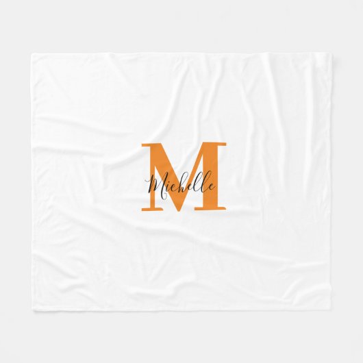 Trendy aangepaste monogram Initialen en naam Fleece Deken (Voorkant (Horizontaal))