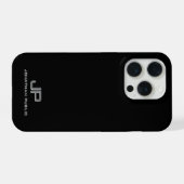 Trendy Aangepaste Sjabloon Monogram Zwarte En Witt iPhone Hoesje (Achterkant horizontaal)