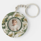 Trendy aangepaste souvenir foto Calla lelies Sleutelhanger (Achterkant)