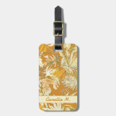 Trendy aangepaste tropische blad geel moderne kuns bagagelabel (Voorkant verticaal)