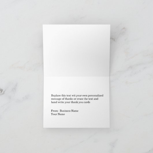 Trendy aangepaste zakelijke bedankkaarten bedankkaart (Binnen)