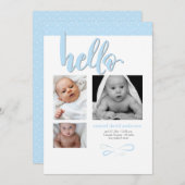 Trendy Aankondiging van de Geboorte van de Foto (Voorkant / Achterkant)