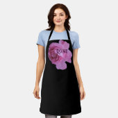 Trendy aanpasbare naam Rosie roze roos bloemen Schort (Gedragen)