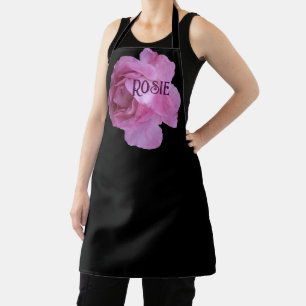 Trendy aanpasbare naam Rosie roze roos bloemen Schort