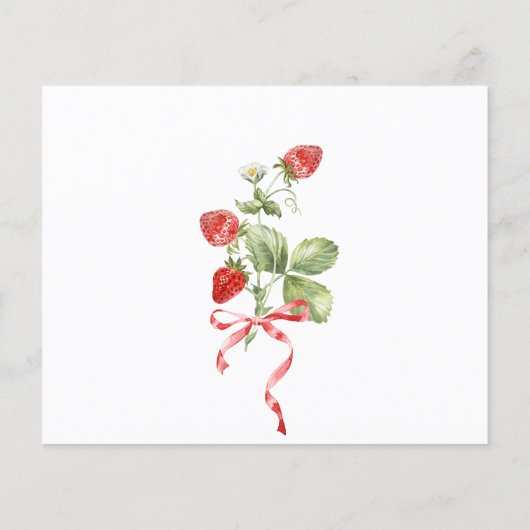 Trendy Aardbei Bruids Recept Verzoek Kaart (Achterkant)