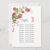 Trendy Aardbei Tafel Nummer Zitting Grafiek Kaart (Voorkant)