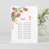 Trendy Aardbei Tafel Nummer Zitting Grafiek Kaart (Staand voorkant)