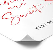 Trendy aardbeienbaby's zijn zoet Baby shower Poster (Hoek)