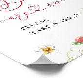 Trendy aardbeienbaby's zijn zoet Baby shower Poster (Hoek)