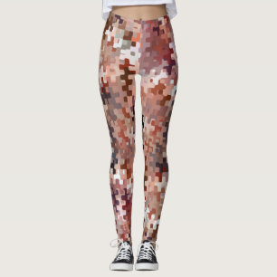Trendy aarde getinte multikleurig abstract patroon leggings