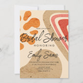 Trendy aardetintvormen abstracte bruidsdouche  kaart (Voorkant)