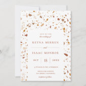 Trendy Aardse Terrazzo Artisan Lijst bruiloft Kaart (Voorkant)