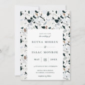 Trendy Aardse Terrazzo Artisan Lijst bruiloft Kaart (Voorkant)