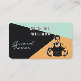 Trendy Abrikoos Aeroblue QRcode Personal Trainer Visitekaartje