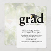 Trendy Abstract Afstuderen Invitation Kaart (Voorkant / Achterkant)