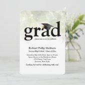 Trendy Abstract Afstuderen Invitation Kaart (Staand voorkant)