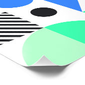 Trendy Abstract Blauw Mint Groen Geometrische Patr Perfect Poster (Hoek)