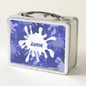 Trendy Abstract Blauw Schilderij Spatten (Achterkant)