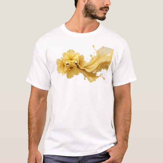 Trendy ABSTRACT BLOEM Kunstwerk Creatie T-shirt (Voorkant)