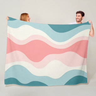 Trendy Abstract Blush Roze Mint Collectie Fleece Deken