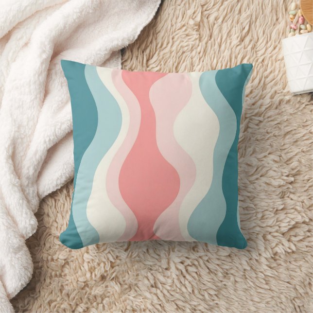 Trendy Abstract Blush Roze Mint Collectie Kussen (Deken)