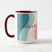 Trendy Abstract Blush Roze Mint Collectie Mok (Links)