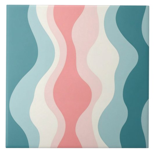 Trendy Abstract Blush Roze Mint Collectie Tegeltje (Voorkant)