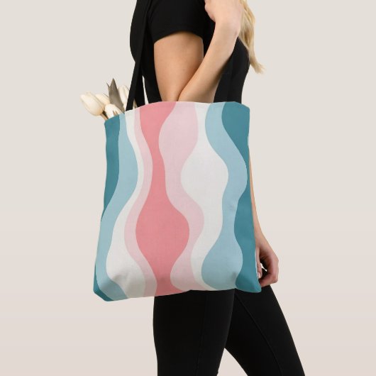 Trendy Abstract Blush Roze Mint Collectie Tote Bag (Dichtbij)