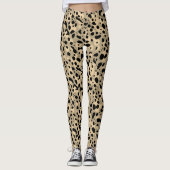 Trendy Abstract bruin sepia luipaard vlekken patro Leggings (Voorkant)