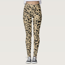 Trendy Abstract bruin sepia luipaard vlekken patro Leggings