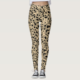 Trendy Abstract bruin sepia luipaard vlekken patro Leggings