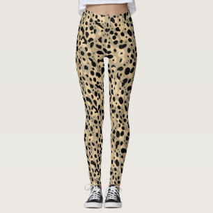 Trendy Abstract bruin sepia luipaard vlekken patro Leggings