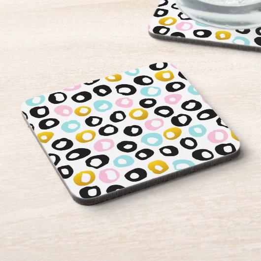 Trendy Abstract Dots Pattern Bier Onderzetter (Linkerzijde)