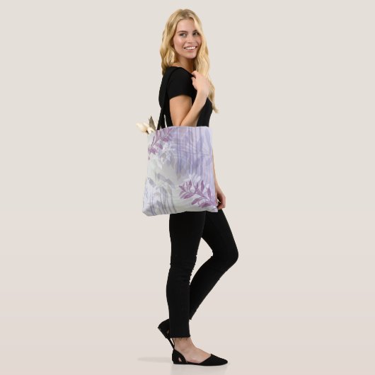 Trendy abstract floraal botanisch blad tote bag (Op model)