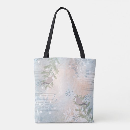 Trendy abstract floraal botanisch blad tote bag (Achterkant)